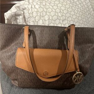 Michael Kors Brown and Tan Tote Bag